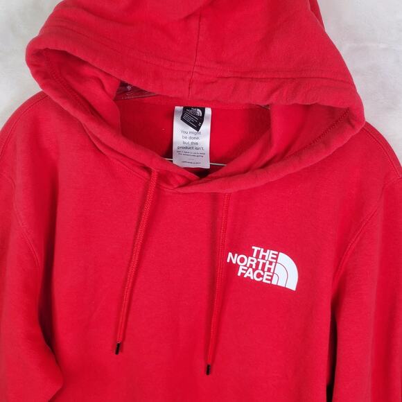 The North Face Men's Red Pullover Hoodie Never Stop Exploring Half Dome Medium - Picture 2 of 8
